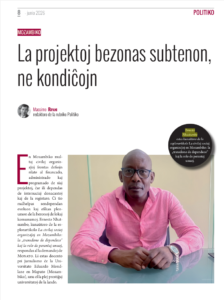 Dall'esperanto: "I progetti hanno bisogno di sostegno e non condizioni."